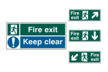 Fire Exit Signs Self Adhesive Semi-Rigid PVC