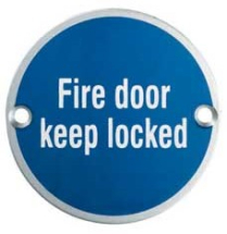 "Fire Door Keep Locked" Fire Action Disc