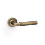 Hurricane Lever on Round Rose Plain Style Antique Brass