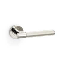 SPITFIRE LEVER ON ROUND ROSE REEDED STYLE POL NICKEL PVD