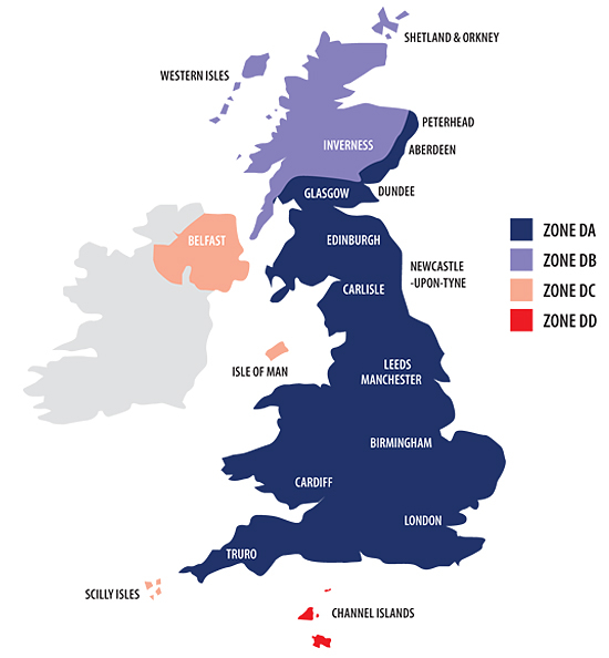 Fedex UK Zone Map