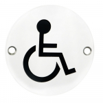 EUROSPEC STEELWORX SIGNAGE SYMBOL DISABLED 76mm dia