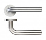 ZOO HARDWARE ZPS020SS 19m RADIUS LEVER SCREW ON ROSE SATIN STAINLESS STEEL