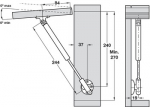 HAFELE AUTOMATIC OPENING LID STAY FOR WOODEN/ALUMINIUM FRAME DOORS 244mm 372.00.702