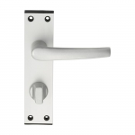 Eurospec Aluminium Mial Lever on Bathroom Backplate SAA60