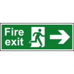 FIRE EXIT MAN ARROW RIGHT 400mm x 150mm