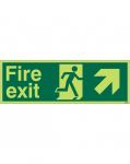 Photluminescent Fire Exit Sign (Diag Up R)  400x150mm (12412)