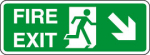"Running Man" (Diagonal Down Right) Fire Exit Sign