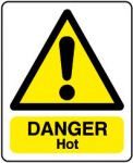 "Danger Hot Water" Sign