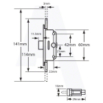 ERA AUBI SARACEN WINDOW GEARBOX 20mm BACKSET