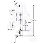 YALE G2000 DOORMASTER LEVER OPERATED LATCH & HOOKBOLT 35/92