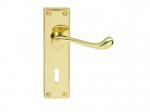Contract CBS54 PB Victorian Scroll Lever Lock on Backplate
