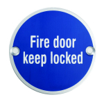 FIRE DOOR KEEP LOCKED SYMBOL SEX4015SAA 75mm dia