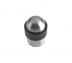 ZAS88SS DOOR STOP FLOOR MOUNTED ROUND DOME TOP SATIN STAINLESS STEEL