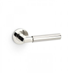 Hurricane Lever on Round Rose Plain Style Polished Nickel PVD