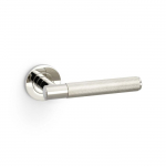 Spitfire Lever on Round Rose Knurled Style Polished Nickel PVD