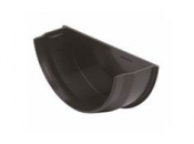 FLOPLAST HALF ROUND CAST IRON INT STOP RE2CI BLACK