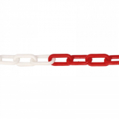 RED & WHITE POLYTHENE CHAIN 8mm PER METRE