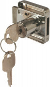 Hafele 18mm Cylinder Cabinet Lock 232.04.604 RH Matt Nickel