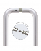 ZOO HARDWARE ZAAD225BSABB PAIR 19mm D PULL HANDLE 225mm C/W BACK TO BACK FIXINGS