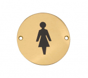 BRASS CIRCULAR SIGN 76mm FEMALE