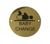 BRASS CIRCULAR SIGN 76mm BABY CHANGE
