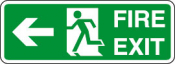 inchRunning Maninch (Man Facing Left) Fire Exit Sign