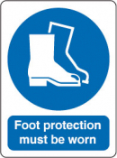 inchFoot Protection Must Be Worninch Sign