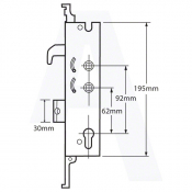 YALE G2000 DOORMASTER LEVER OPERATED LATCH & HOOKBOLT 35/92