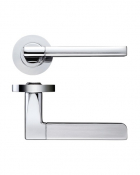Zoo Hardware ZPZ070CP/SC Venice Lever On Round Screw on Rose Satin Chrome/Polished Chrome