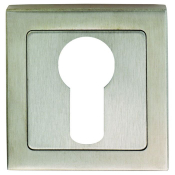 SSE1405SSS SQUARE EURO ESCUTCH EON BRIGHT/SATIN STAINLESS STE