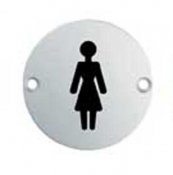 EUROSPEC FEMALE SYMBOL 76mm dia SEX1012BSS BRIGHT STAINLESS STEEL