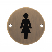 EUROSPEC FEMALE SYMBOL 76mm Di SEX1012AB ANTIQUE BRASS