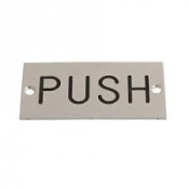 ALUMINIUM PUSH SYMBOL FPA4302SAA 75mm X 30mm  EACH