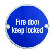 FIRE DOOR KEEP LOCKED SYMBOL SEX4015SAA 75mm dia