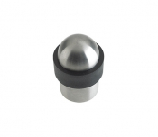 ZAS88SS DOOR STOP FLOOR MOUNTED ROUND DOME TOP SATIN STAINLESS STEEL