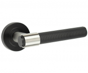 T-BAR KNURLED LEVER ON ROUND ROSE MATT BLACK JMB105