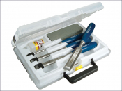 STANLEY 5002 BEVEL EDGE CHISEL SET 5 & OILSTONE STA016130