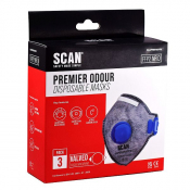 SCAN FOLD FLAT DISPOSABLE ODOUR MASK VALVED FFP2 PACK OF 3