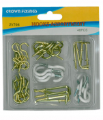 GENERAL ASSORTMENT SCREW IN HOOKS 48 pieces