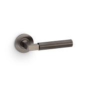 Hurricane Lever on Round Rose Plain Style Dark Bronze PVD