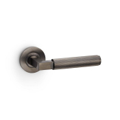 Hurricane Lever on Round Rose Reeded Style Dark Bronze PVD