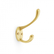AW770SB Victorian Hat & Coat Hook Satin Brass