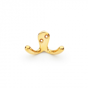 AW773PBU Victorian Double Robe Hook Unlacquered Brass