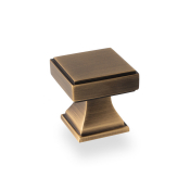 JESPER SQUARE CUPBOARD KNOB 30mm ANTIQUE BRASS