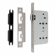 EUROSPEC DIN LIFT TO LOCK ROLL ER DEADLOCK SATIN STAINLESS STEEL
