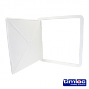 WHITE PLASTIC HINGED ACCESS PANEL 450 X 450