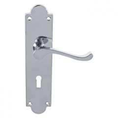 Carlisle Brass Victorian Scroll Lever on Shaped Backplate Contract Range
