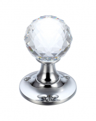 Zoo Hardware FB401 Glass Ball Mortice Knob Facetted Clear 50mm