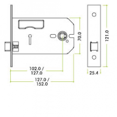 Zoo Hardware Euro Horizontal Mortice Lock
